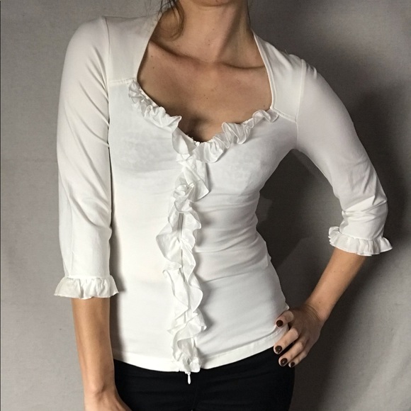front ruffle top